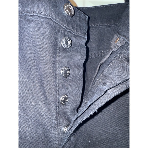 Pacsun Eco Black Distressed High Waisted Baggy Jeans Size 27 Grunge Button fly - Picture 4 of 7